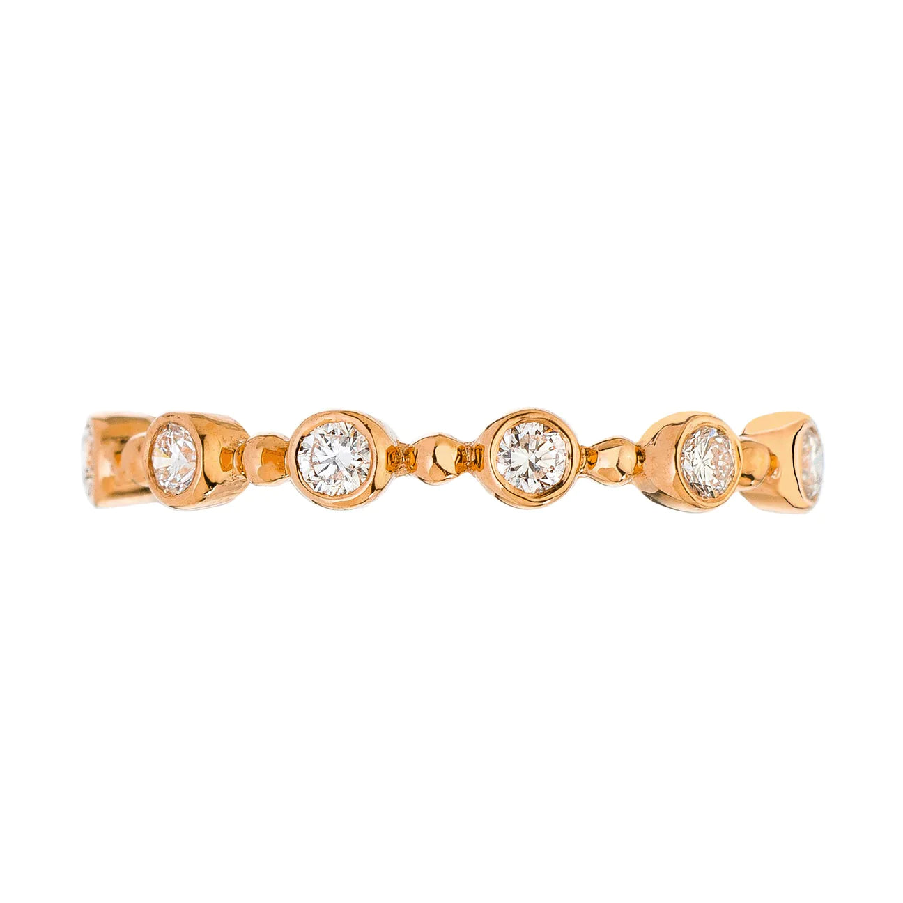 18k Rose Gold Petit Bubble White Diamond Band- 0.62ctw