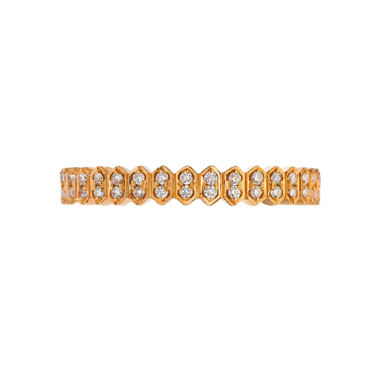 Sethi Couture 18k Mini Abacus White Diamond Band in Rose Gold- 0.31ctw
