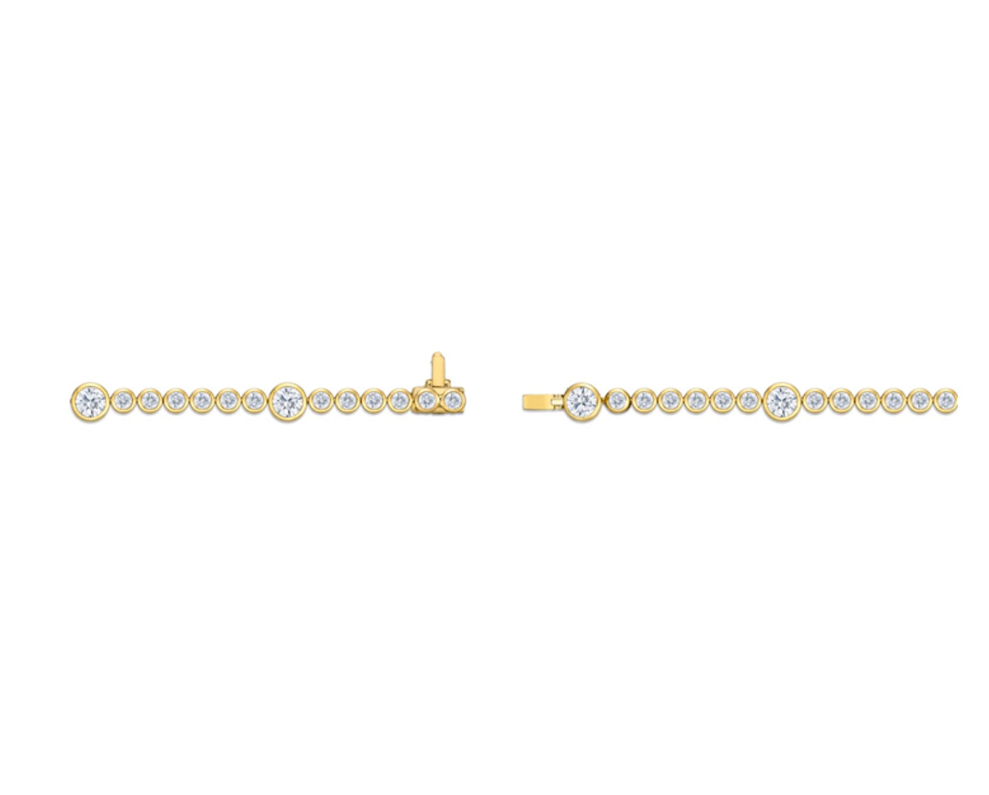 Celestial Collection Orbital Bezel Station Diamond Line Bracelet 3.11ctw in 18K