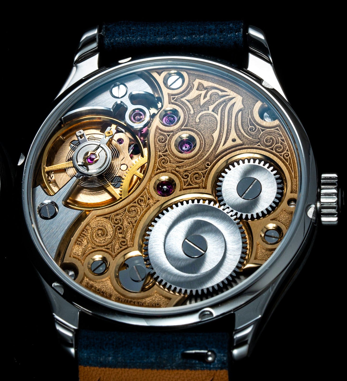 Laine Gelidus 3 - Rhodium Dial w/ Blue DLC "Grain de Riz" Guilloche - Serial 8232