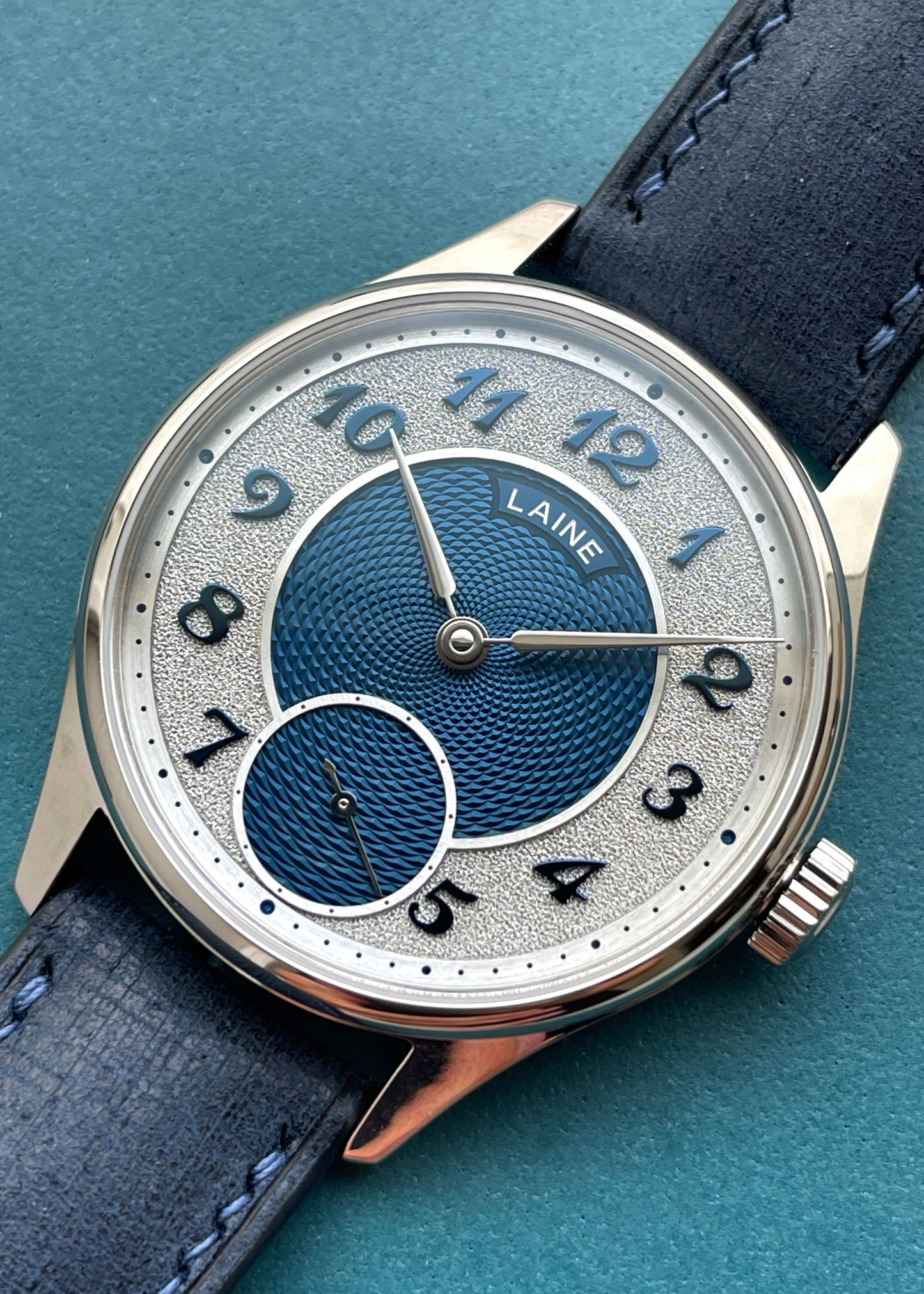 Laine Gelidus 3 - Rhodium Dial w/ Blue DLC "Grain de Riz" Guilloche