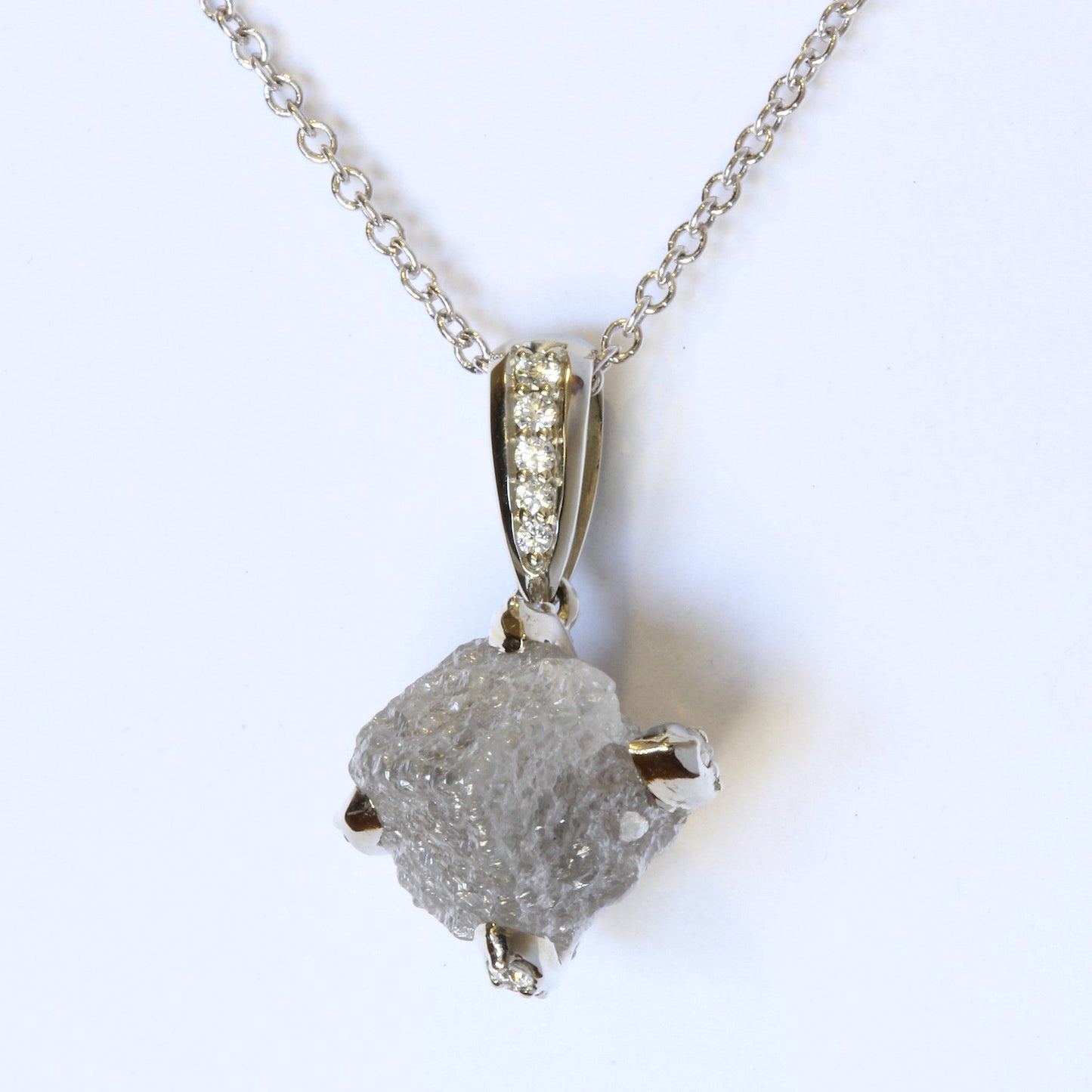 Passion Collection 18K WG rough diamond pendant