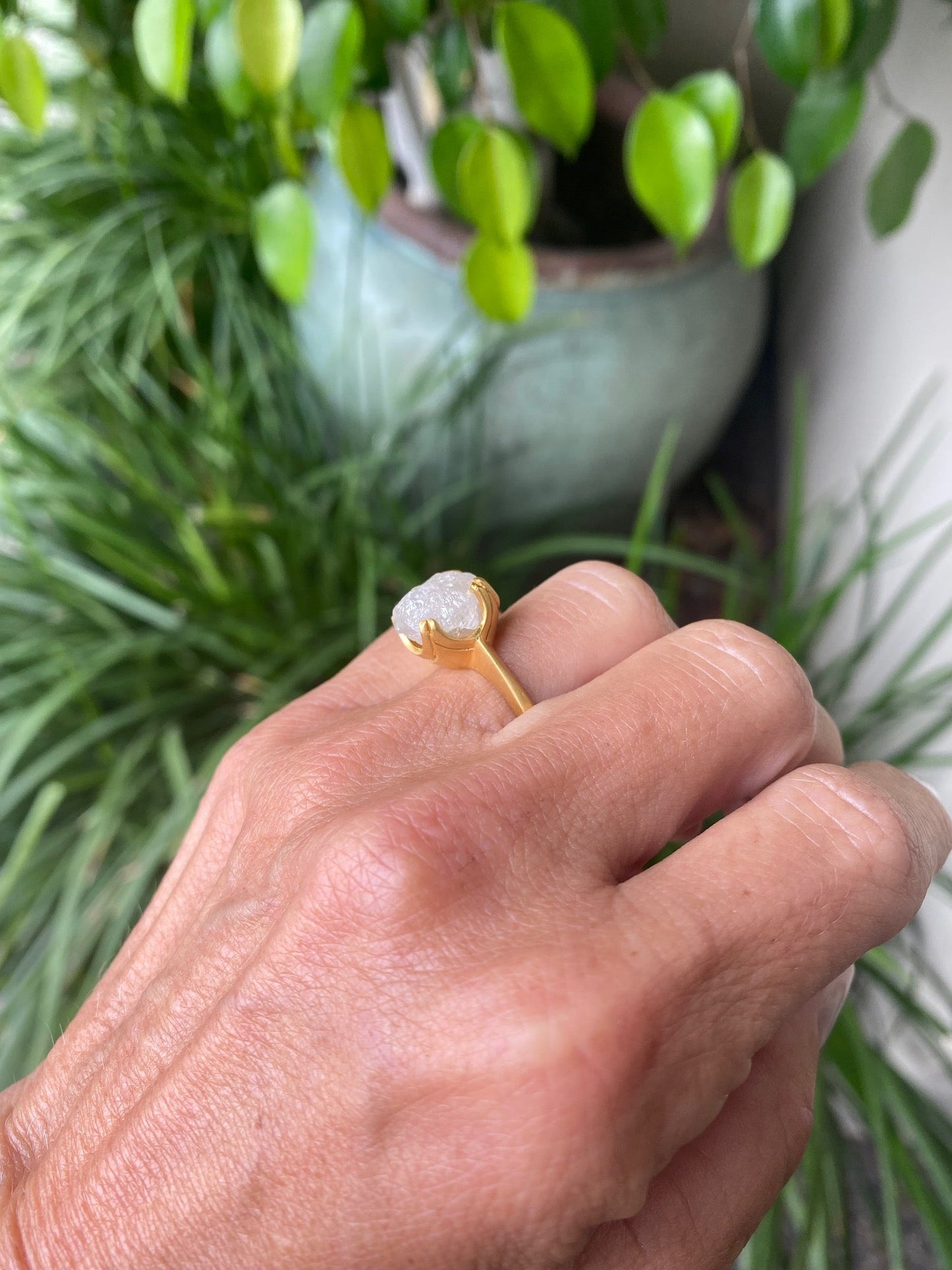 Celestial Moonrock 9.00 ct. Rough Diamond Ring