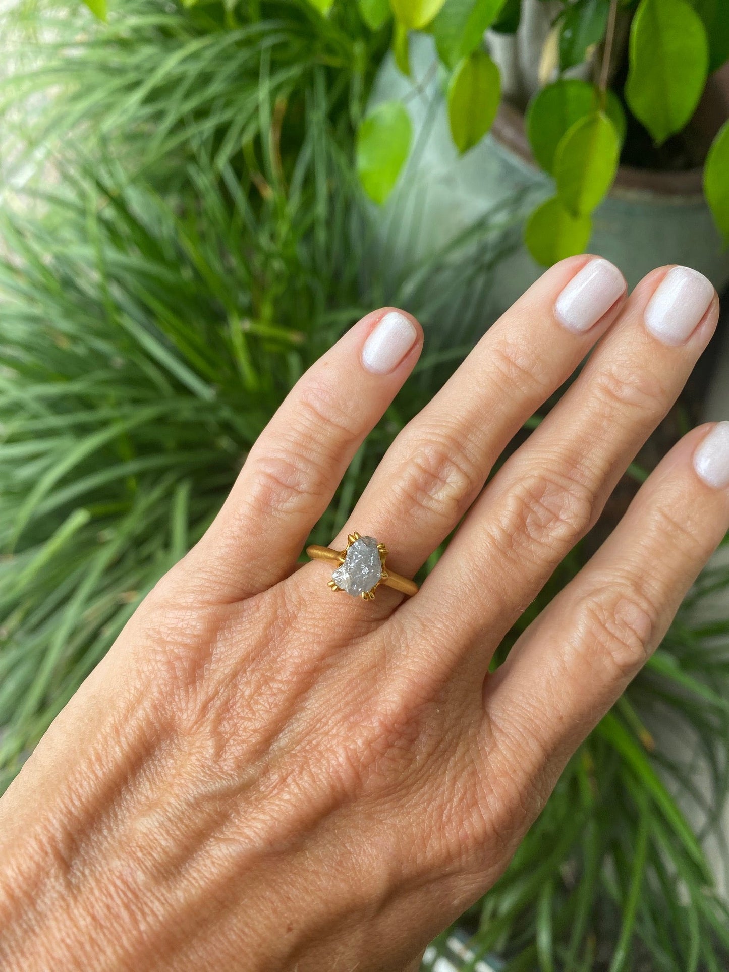 Celestial Moonrock 3.20 ct. Grey Rough Diamond Ring
