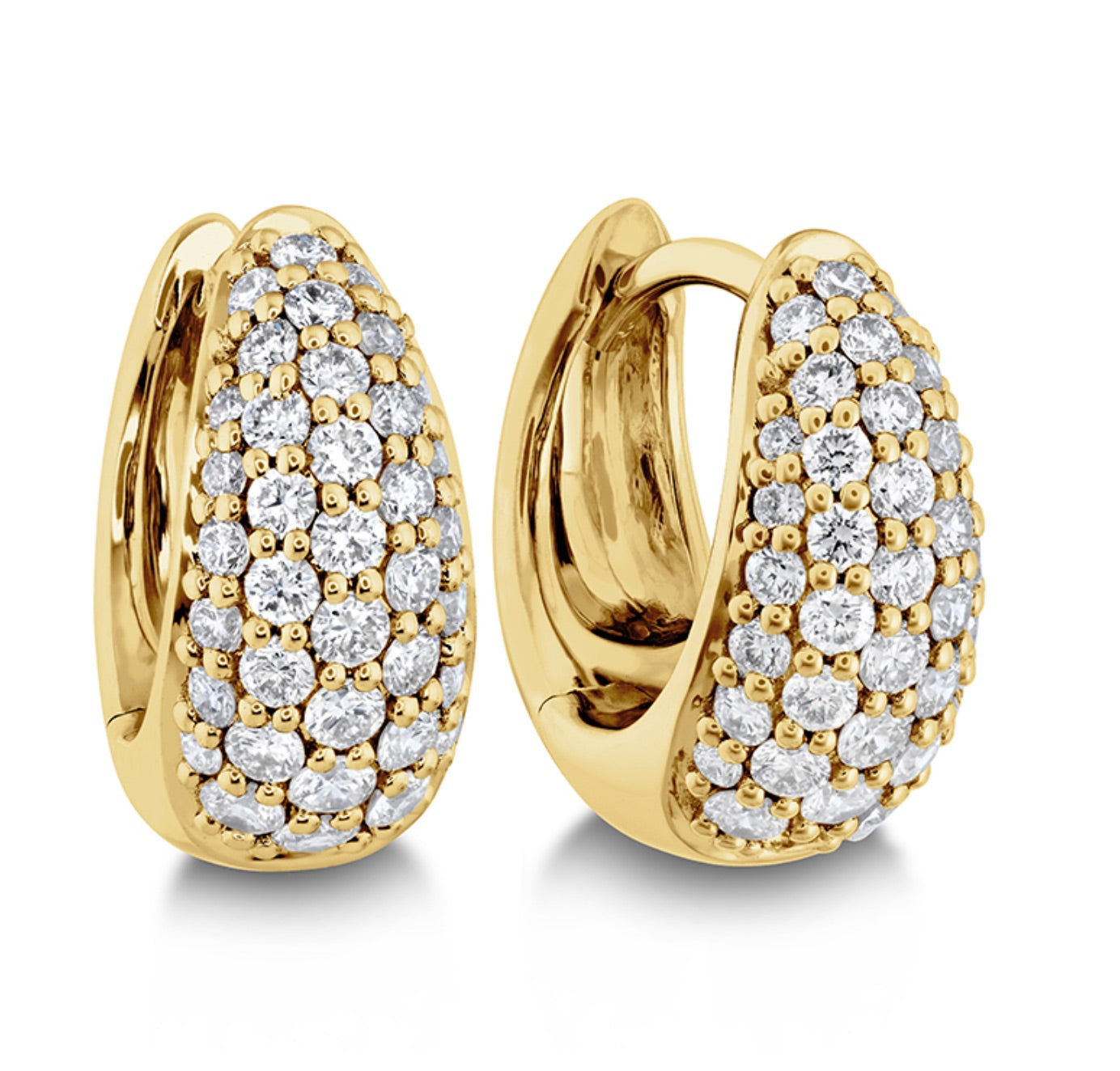 Celestial Collection 18K WG Pave diamond "Cloud" Huggie earrings D 0.52ctw