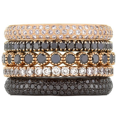 Sethi Couture Simple Elegance Diamond Stack Ring Set