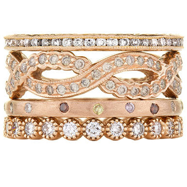 Sethi Couture La Vie en Rose Diamond Stack Ring Set