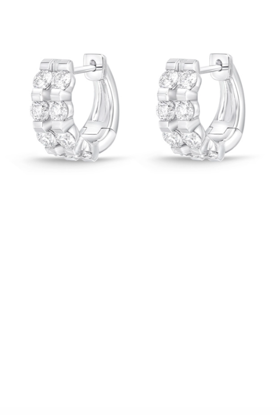 Double Row Diamond Huggies 1.15 ctw.