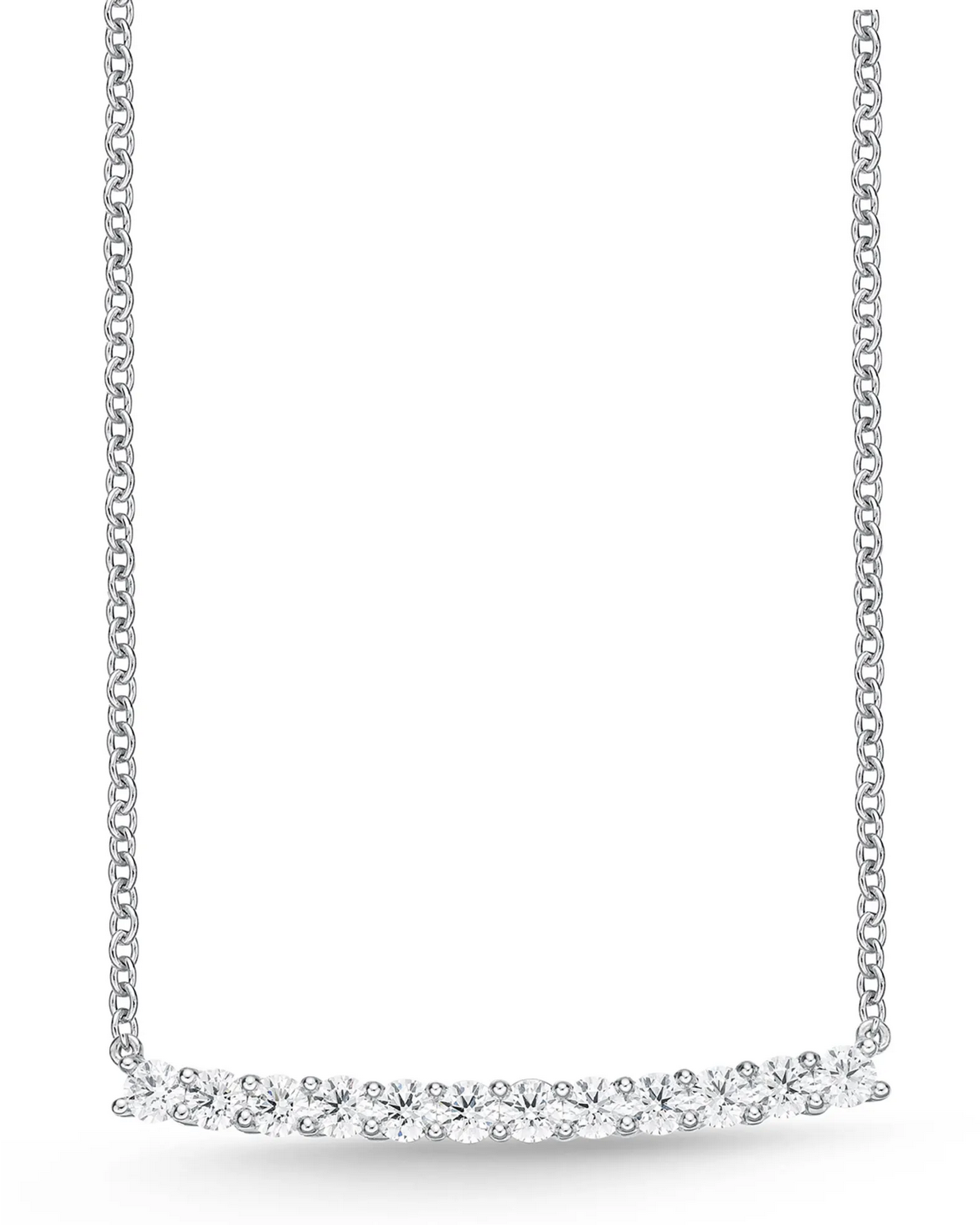 Eternity Collection Horizon .51ctw Diamond Bar Necklace 18" in 18k