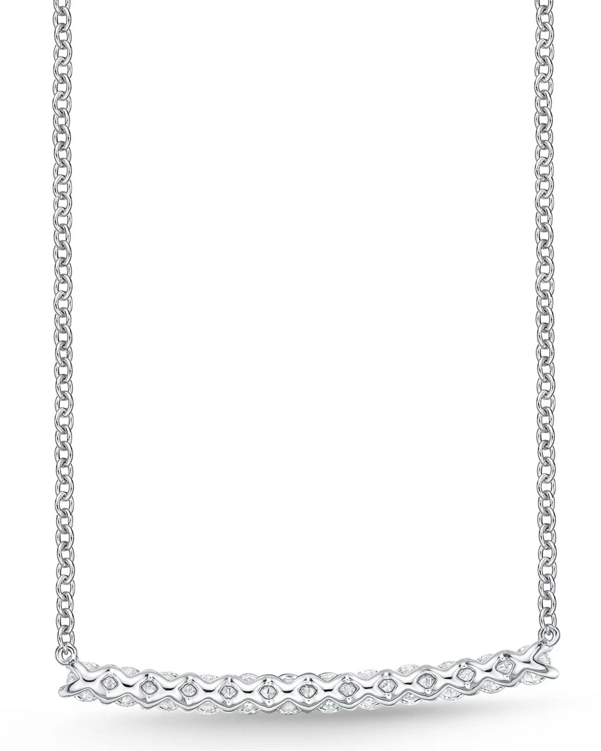 Eternity Collection Horizon .51ctw Diamond Bar Necklace 18" in 18k