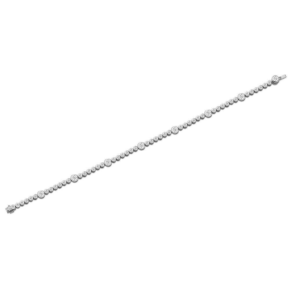 Celestial Collection Orbital Bezel Station Diamond Line Bracelet 3.11ctw in 18K