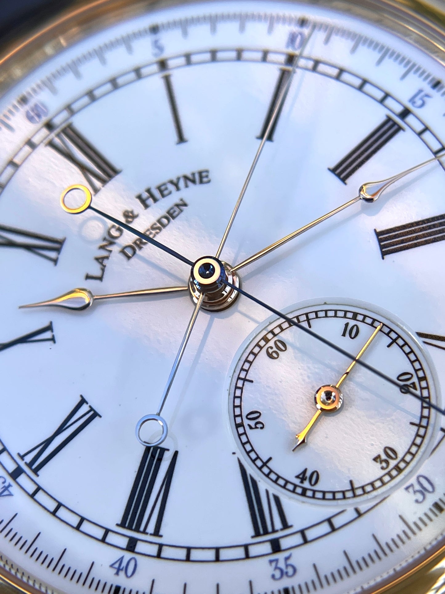 Lang & Heyne "Albert" 18k Rose Monopusher Co-Axial Chronograph