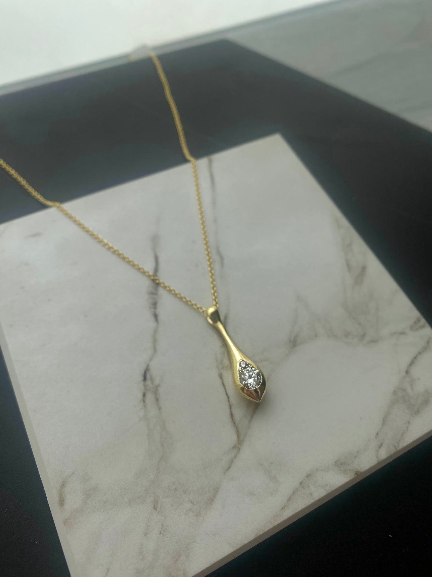 H20 18k Yellow Gold Hearts on Fire 0.54ctw Double Diamond Pendant