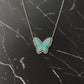 Bespoke Peruvian Opal  & Diamond 0.23ctw Mini Butterfly Pendant