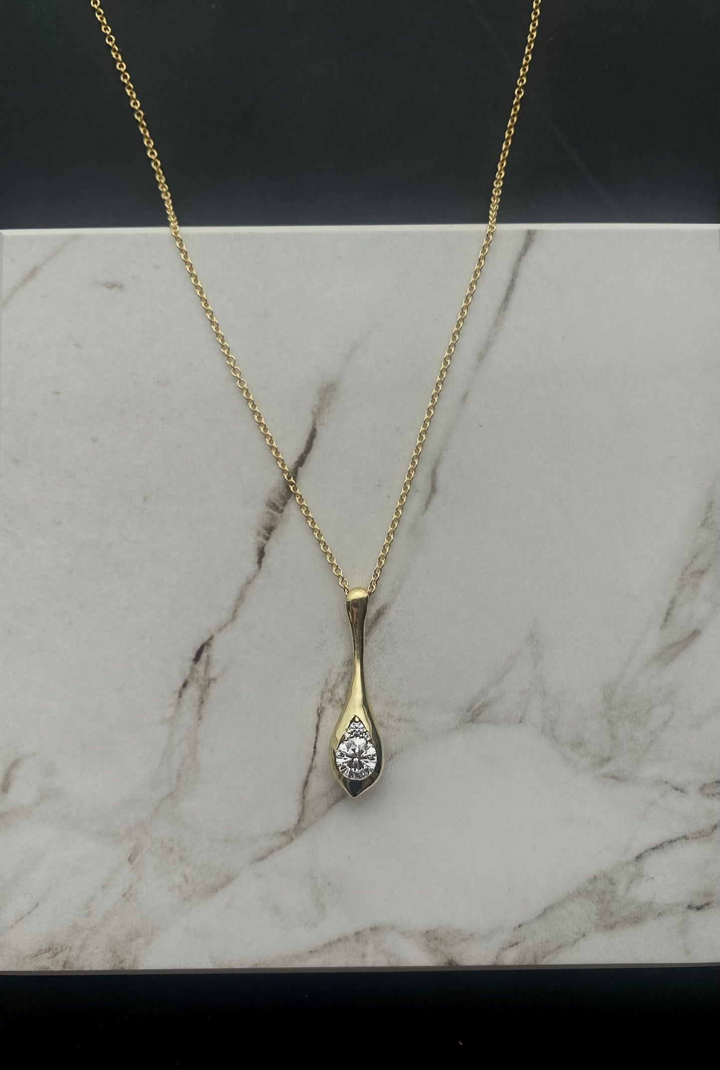H20 18k Yellow Gold Hearts on Fire 0.54ctw Double Diamond Pendant