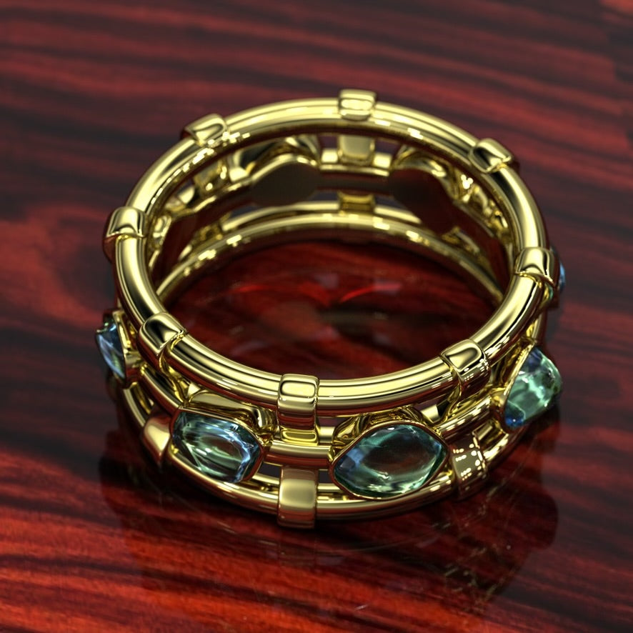"Harmony" Montana 7.88 Sapphire Meteor Ring in 18k Rose Gold