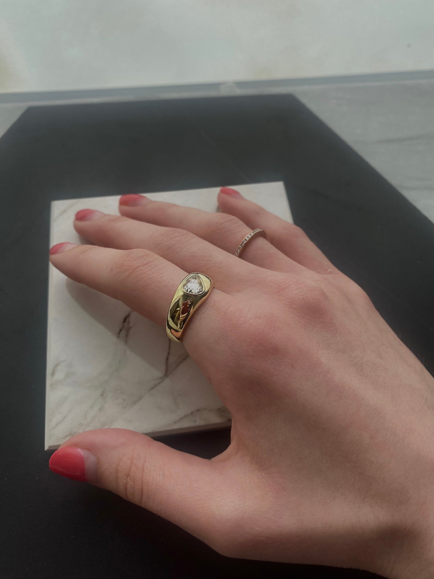 H20 18k Yellow Gold 0.5ct Diamond Roze Cut Ring