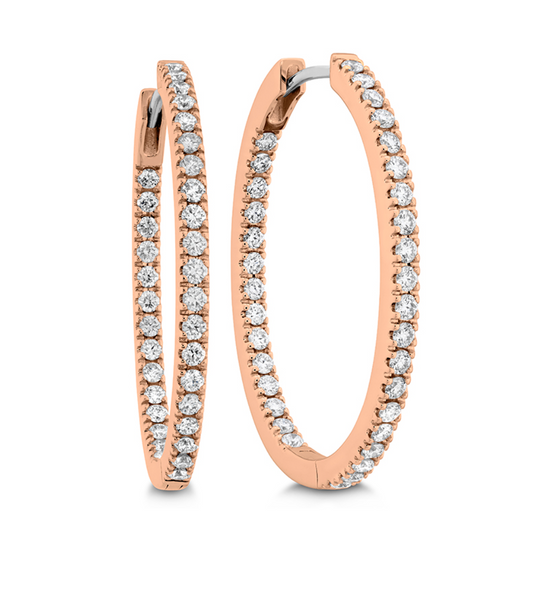 Celestial Collection 18K YG Oval Diamond Hoops earrings 1.00ctw