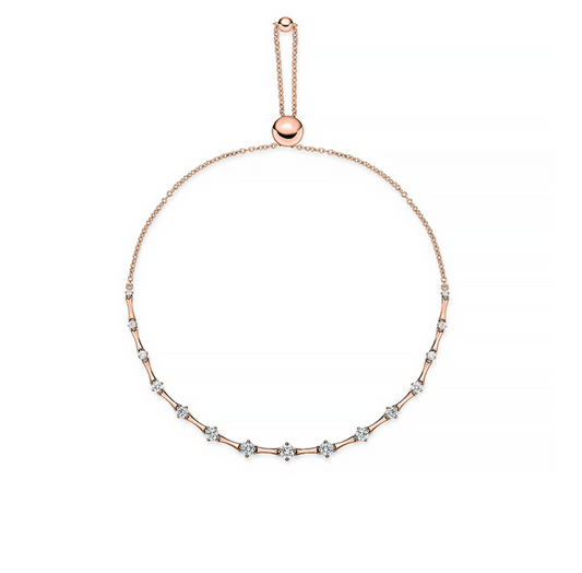 Cadence .60ctw Diamond Bolo Bracelet in 18k Rose Gold