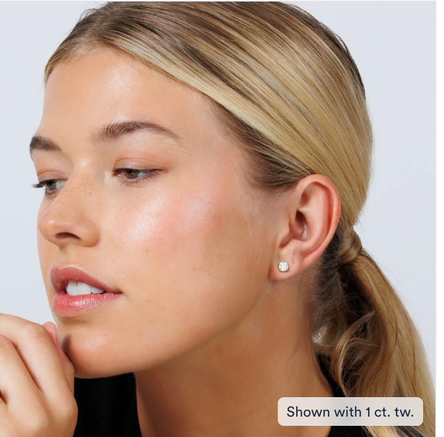 1.03-4.16ctw Diamond Studs in White Gold