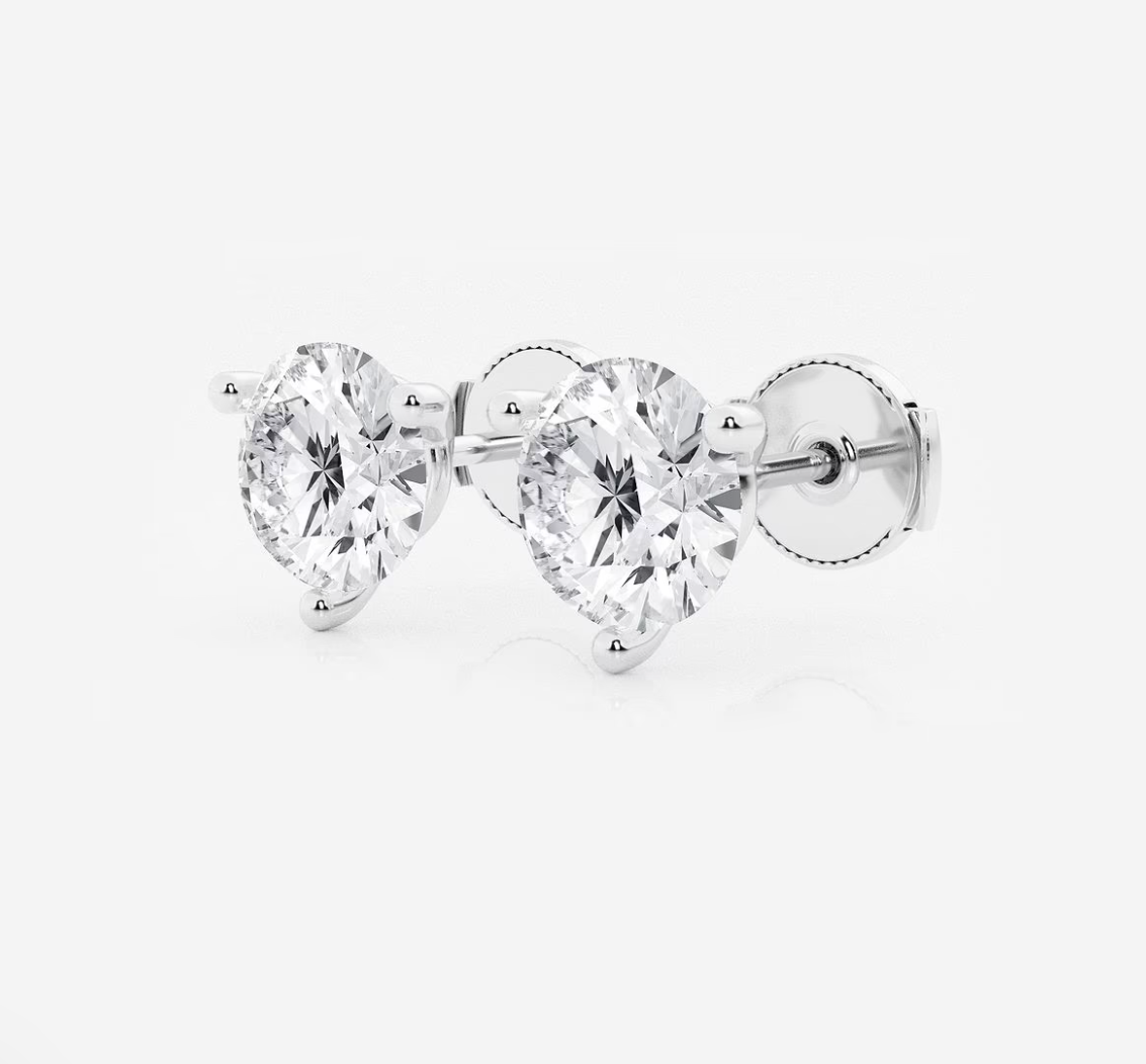 1.03-4.16ctw Diamond Studs in White Gold