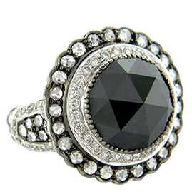 Sethi Couture Black Rose Diamond Cocktail Ring