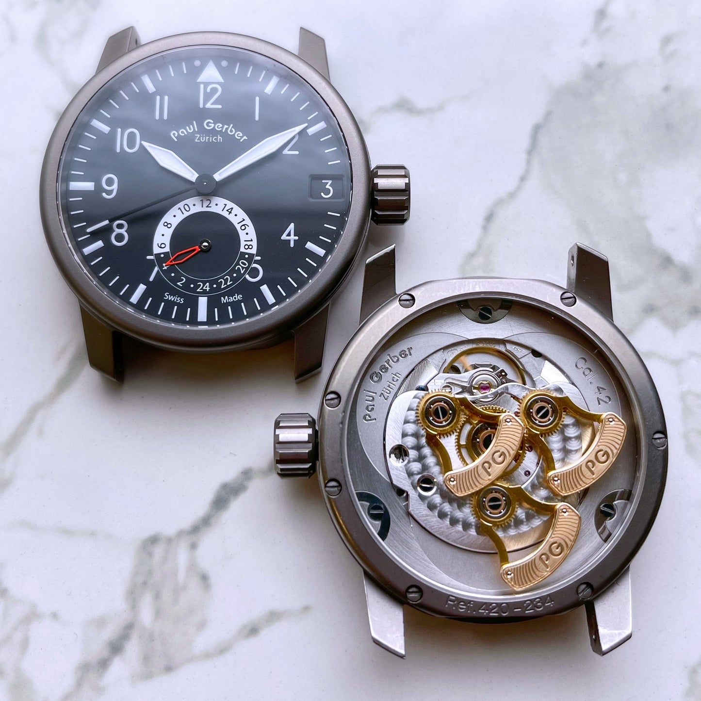 Paul Gerber Model 42 Pilot Dual Time watch
