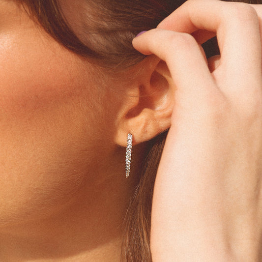 Celestial Collection .749ctw Comet Diamond GH/SI Hoops in 18kw