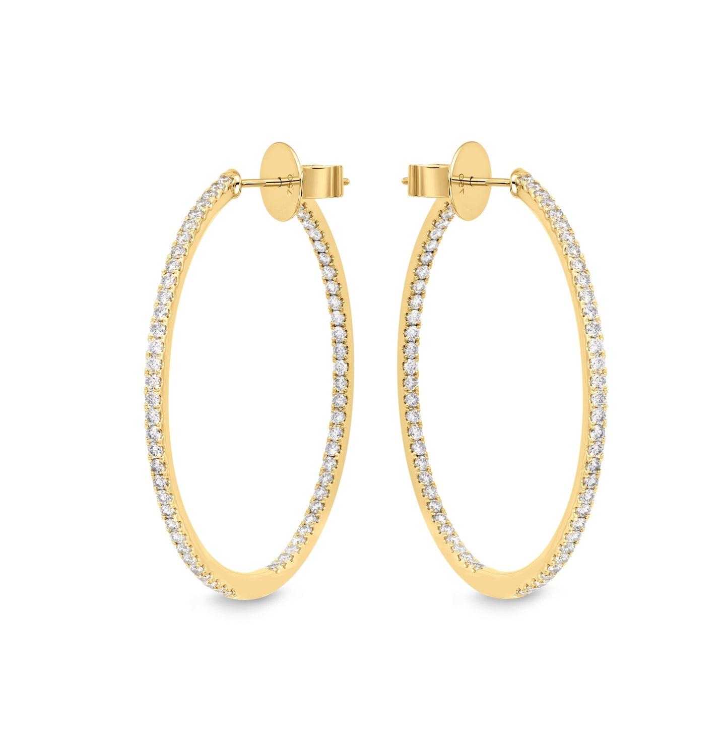 Passion Collection Classics Diamond Yellow Gold Diamond Hoop Earrings