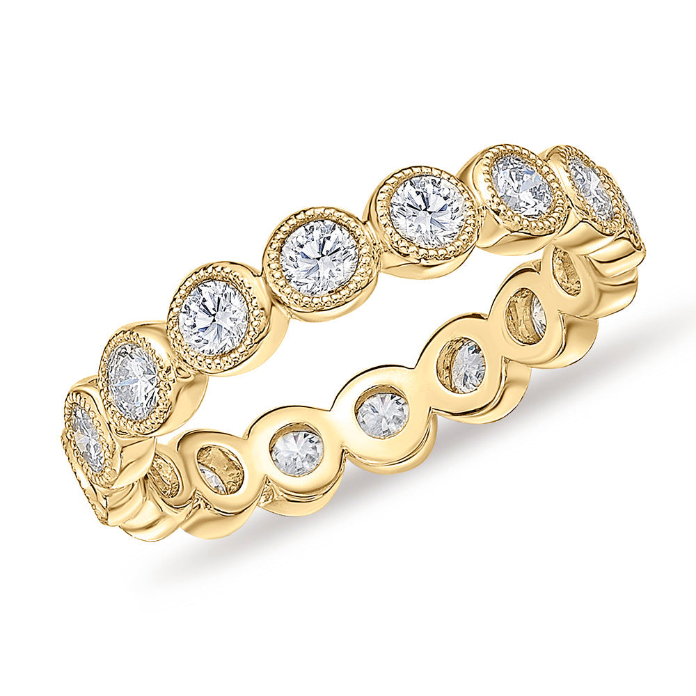 Passion Collection Diamond Yellow Gold Bubbles Eternity Ring
