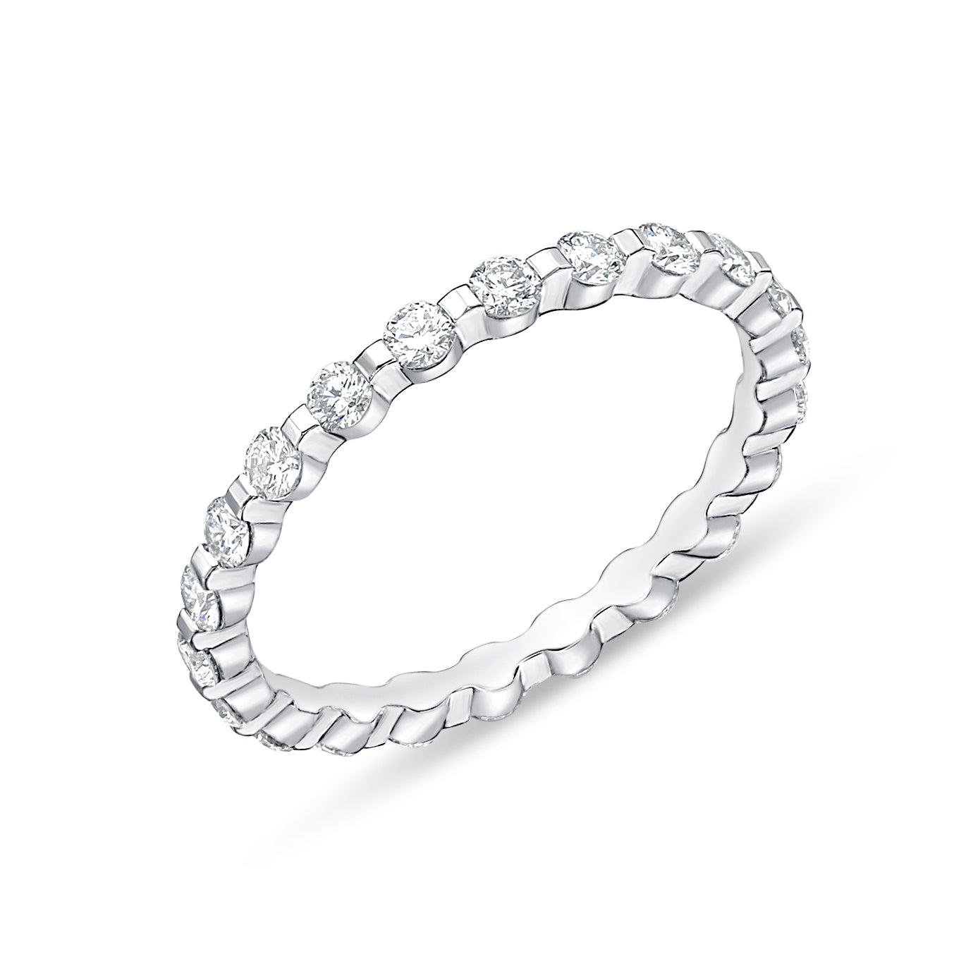 Passion Collection Diamond Precious Prong Eternity White Gold Band