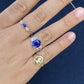 Passion Collection Unheated 4.05ct Blue Sapphire & Half Moon Diamond platinum & 18K gold Ring