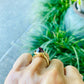 Cherry Blossom Red Spinel and Diamond Ring