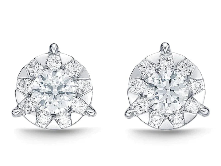 Celestial Collection 18k WG Diamond Super Nova Stud Earrings D 0.93ctw
