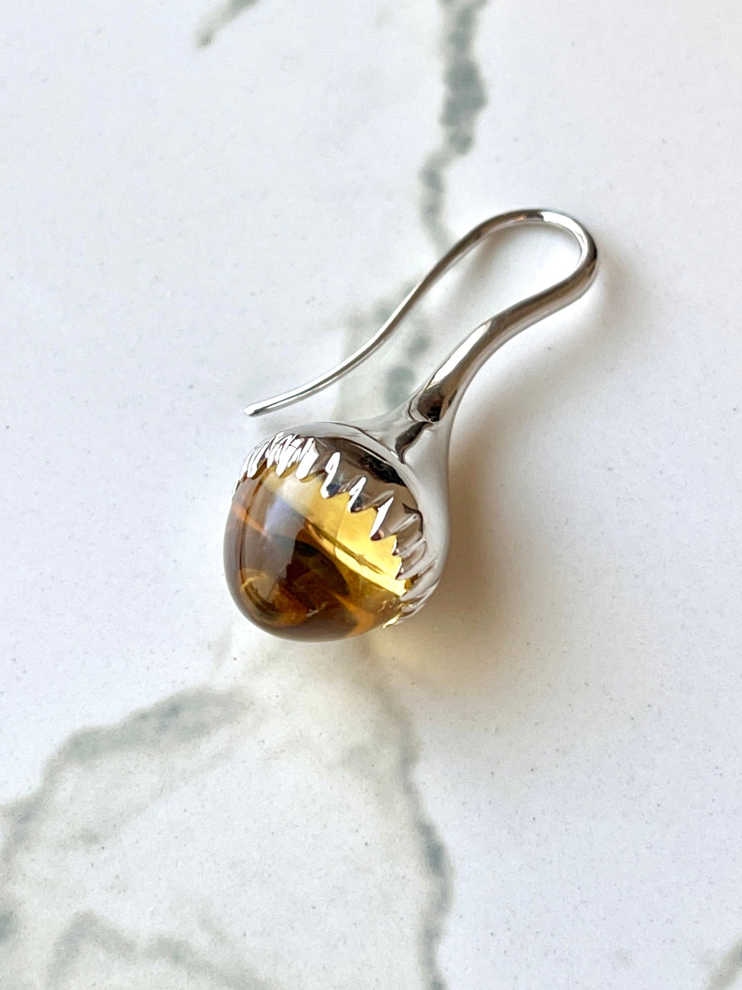 H20 Yellow Beryl 15.61 ctw. Cabochon Drop Earrings
