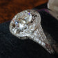 Edwardian Filigree platinum Old European cut diamond ring