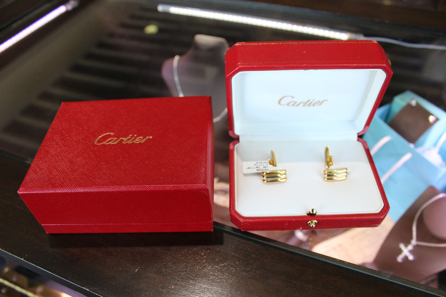 Estate Cartier Trinity 18K tri gold cufflinks
