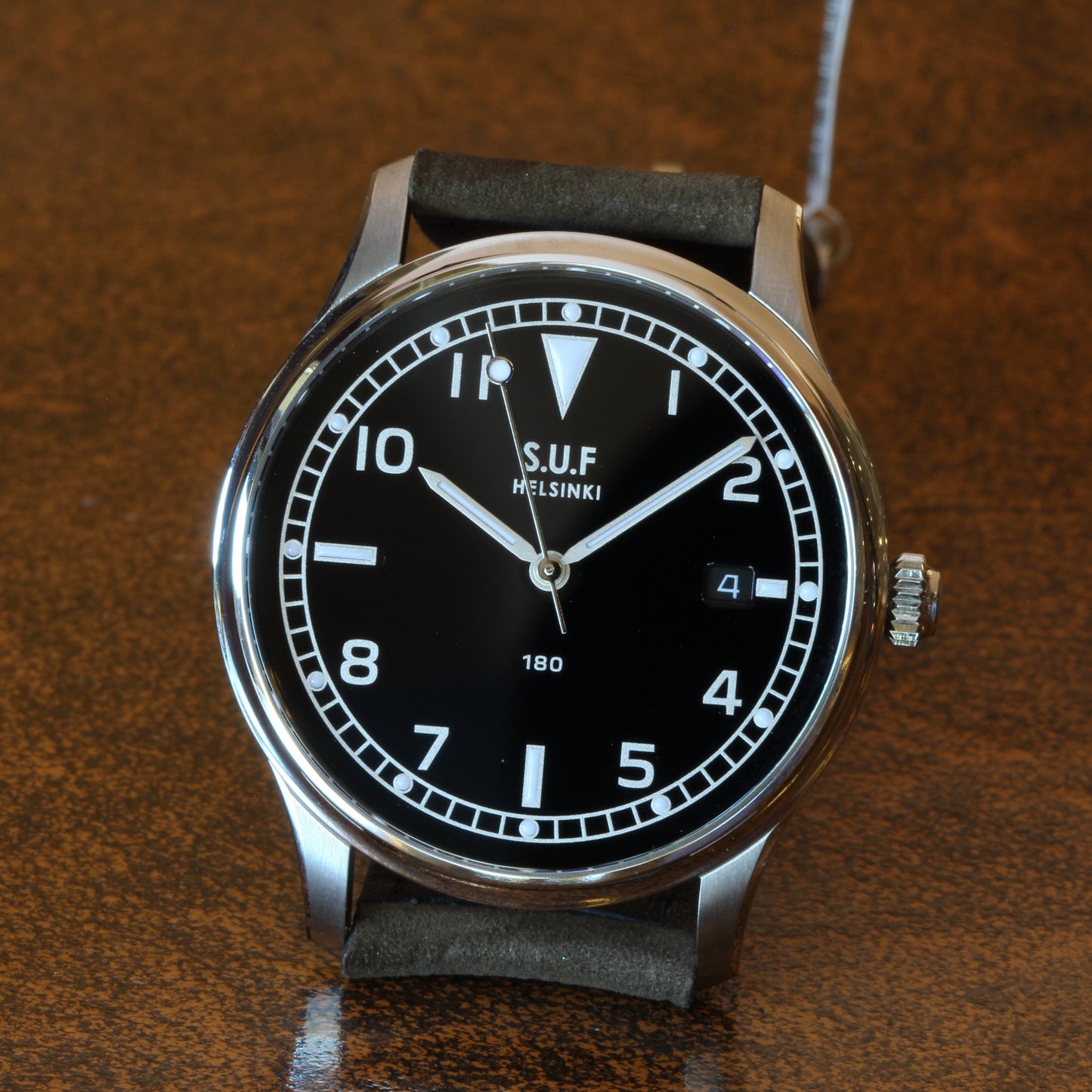 SUF Helsinki "180" S Black dial Ltd Edition Field watch on strap