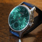 Estate SS 40.5mm Laine Gelidus Guilloche Green dial RG manual wind on strap B&P