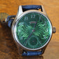 Estate SS 40.5mm Laine Gelidus Guilloche Green dial RG manual wind on strap B&P