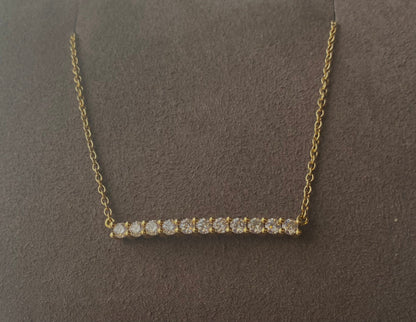 Eternity Collection Horizon .51ctw Diamond Bar Necklace 18" in 18k