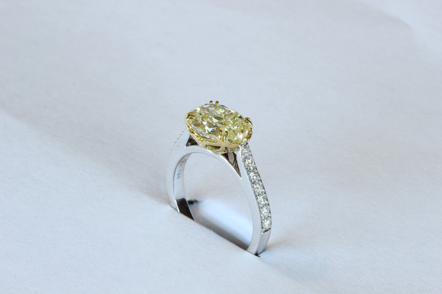 Passion Collection natural yellow oval brilliant cut diamond ring