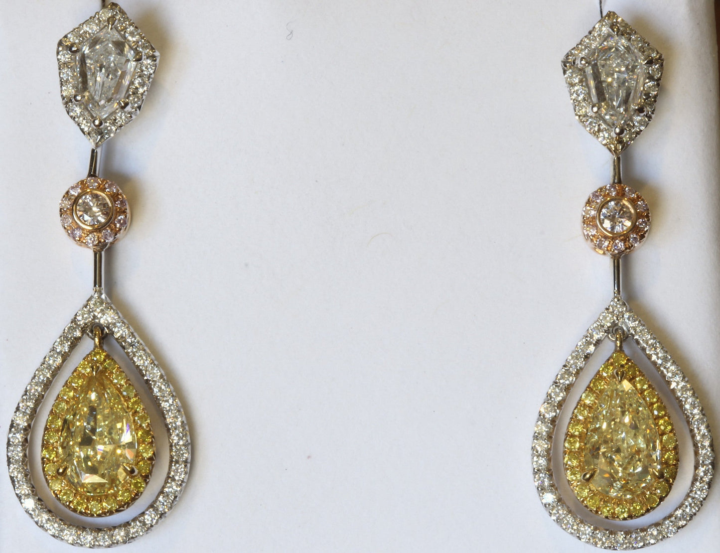 Passion Collection natural multi-colored Diamond drop earrings
