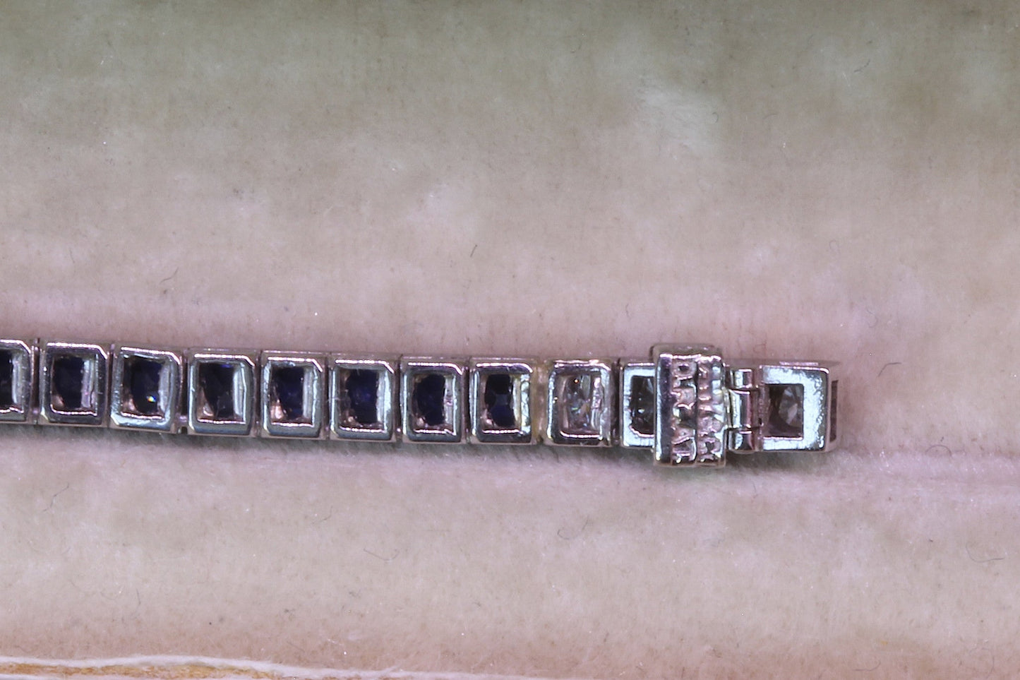 Estate platinum C.1950 Tiffany & Co. blue sapphire & diamond bracelet