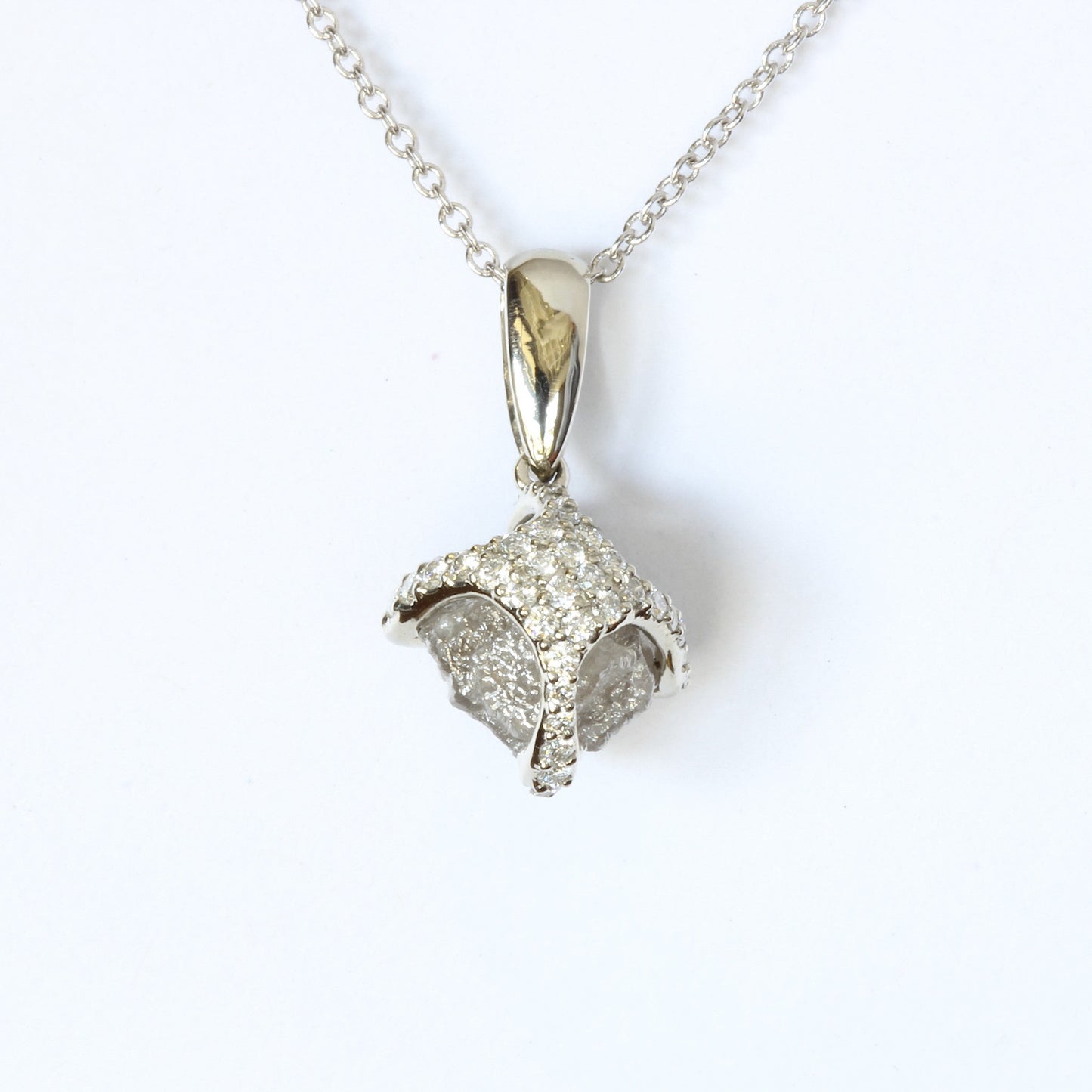 Passion Collection 18K WG rough diamond pendant