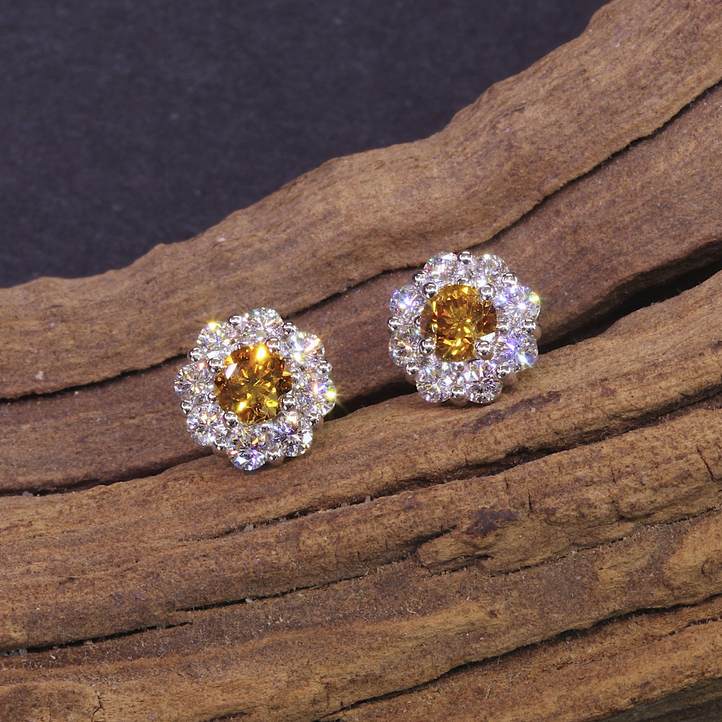 Passion Collection natural colored Diamond stud earrings