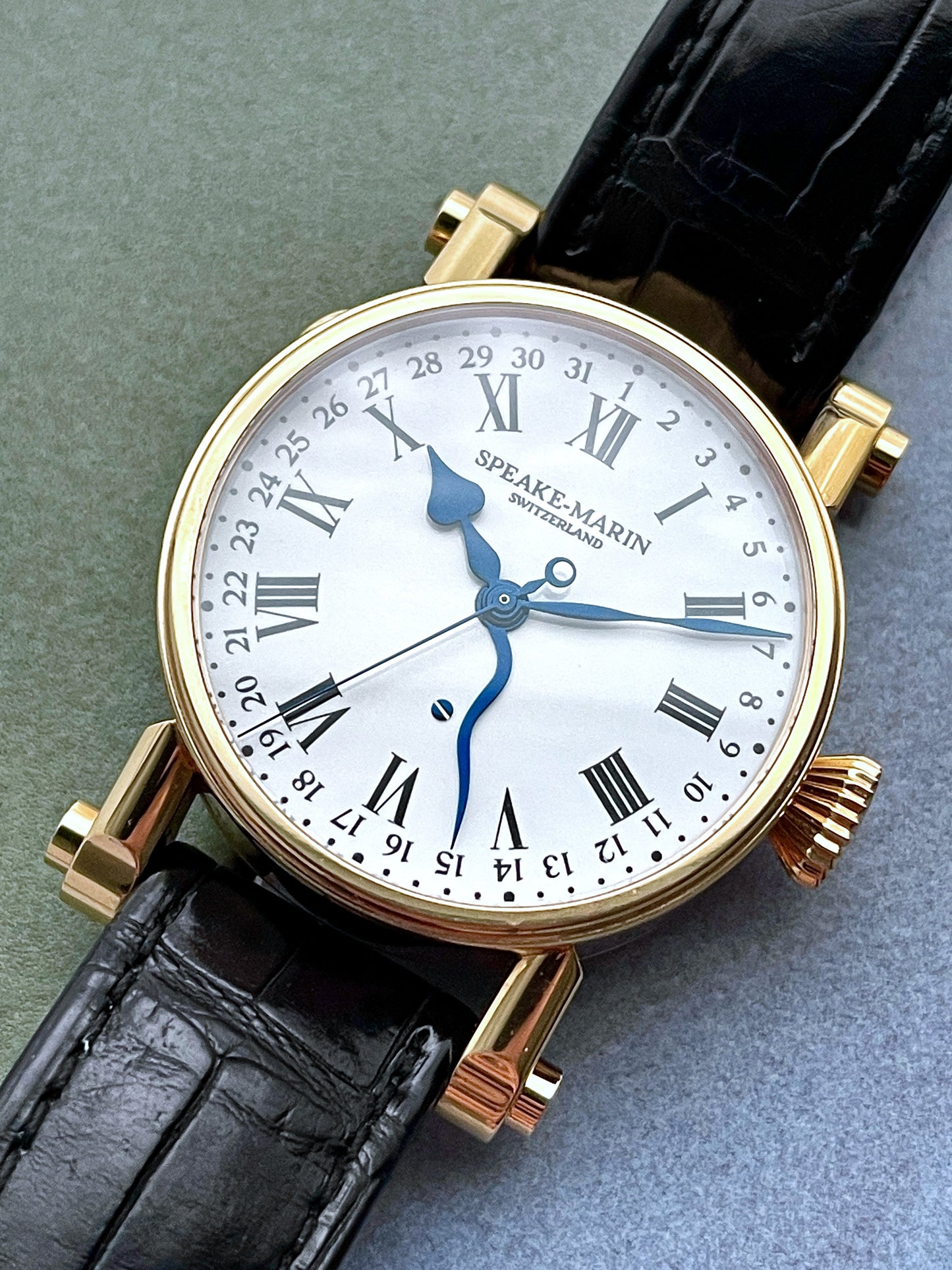 Speake-Marin 38mm 18K Rose Gold Piccadilly "Serpent Calendar" w/ Enamel Dial, Serial #6 (Estate)