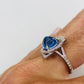 Rozel Bay Sugarloaf Cabachon Blue Sapphire and Diamond Ring in 18KW/Y