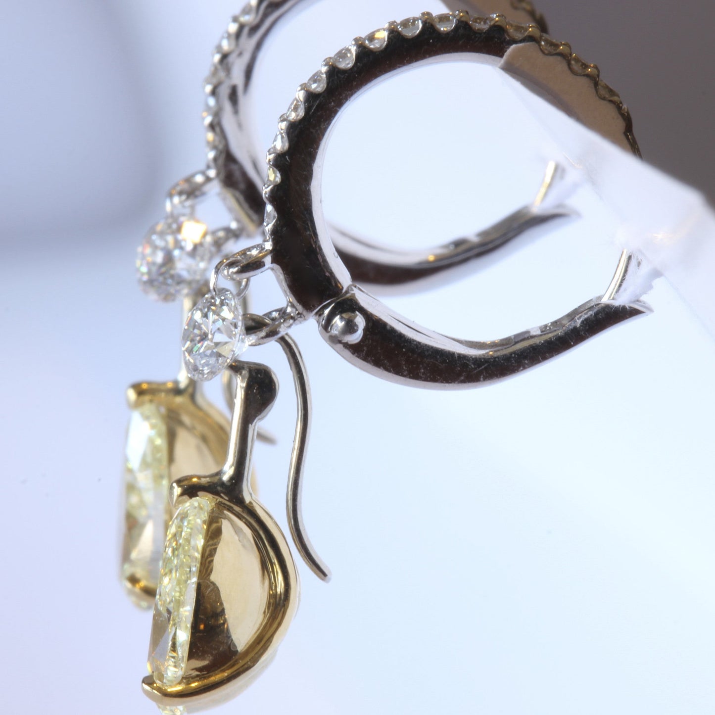 Passion Collection natural yellow & white diamond drop earrings