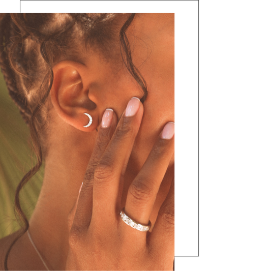 Luna Crescent diamond earrings